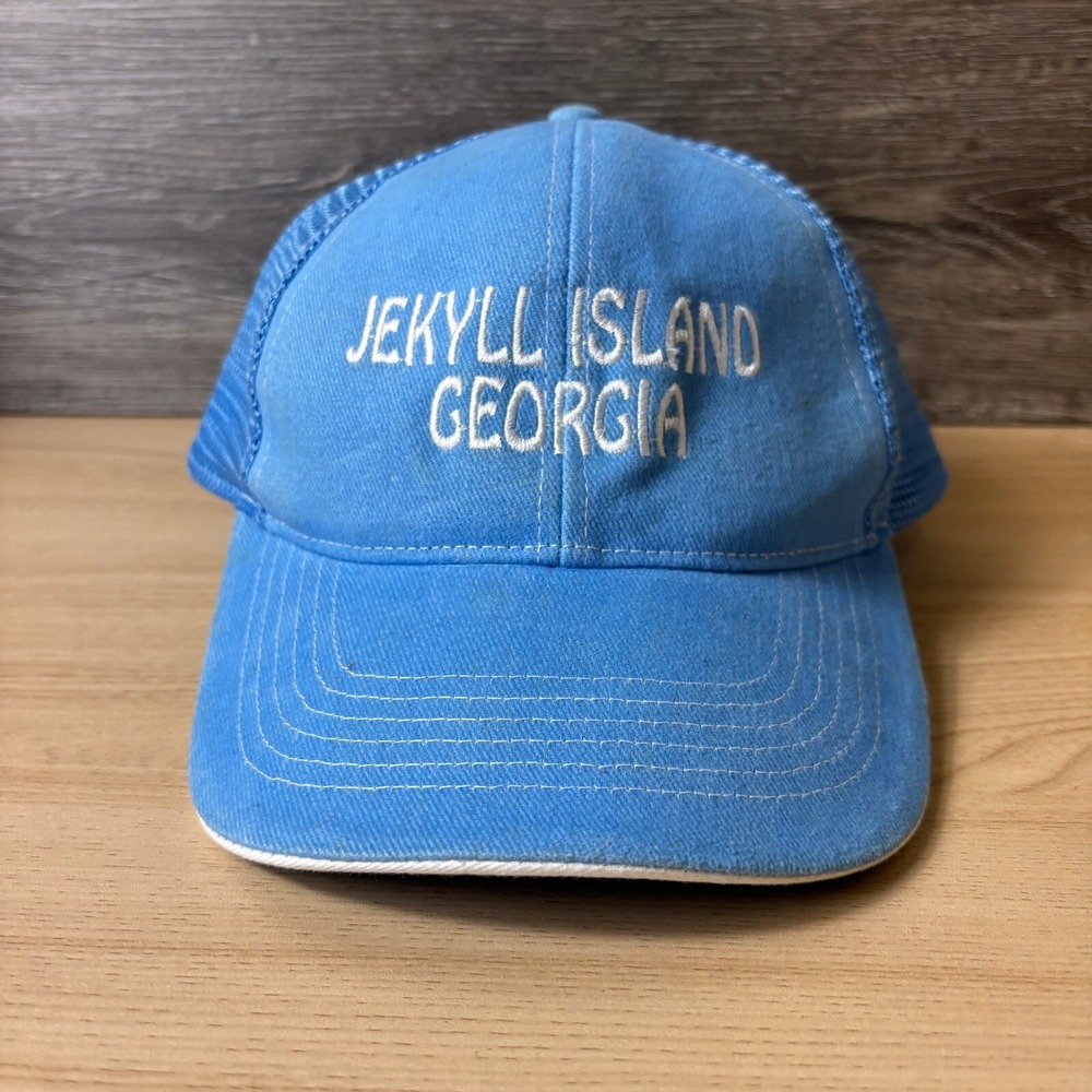 Jekyll Island Hat Cap Strap Back Blue Georgia Adjustable